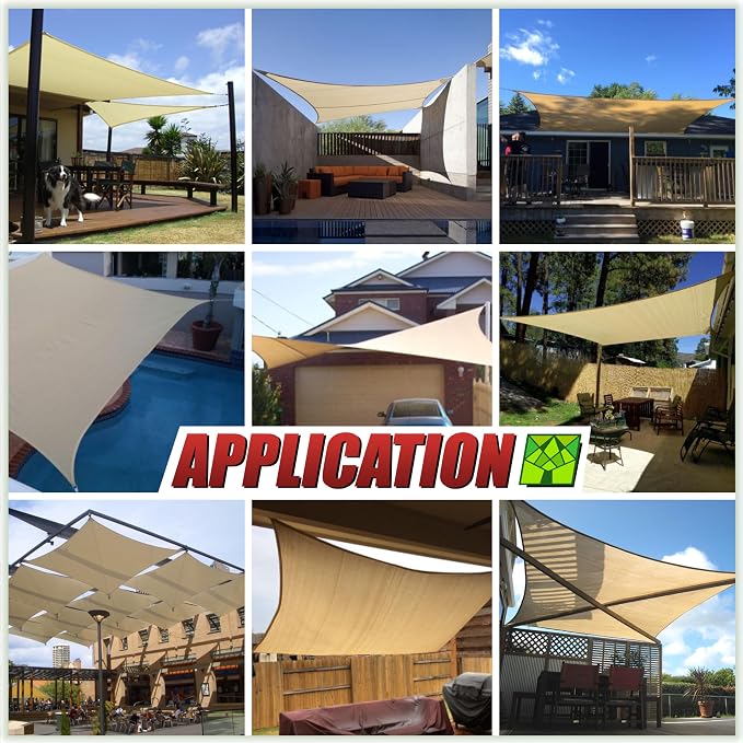 Colourtree CTAPR1220 Custom Size 16' x 22' Black Sun Shade Sail Canopy UV Block - Image 4