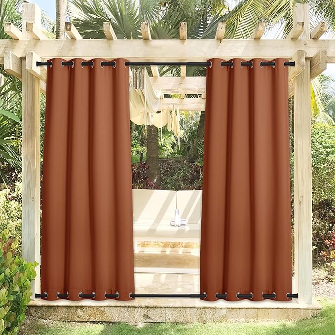 NICETOWN Outdoor Curtains Waterproof & Windproof, Thermal Insulated Top and - Image 2