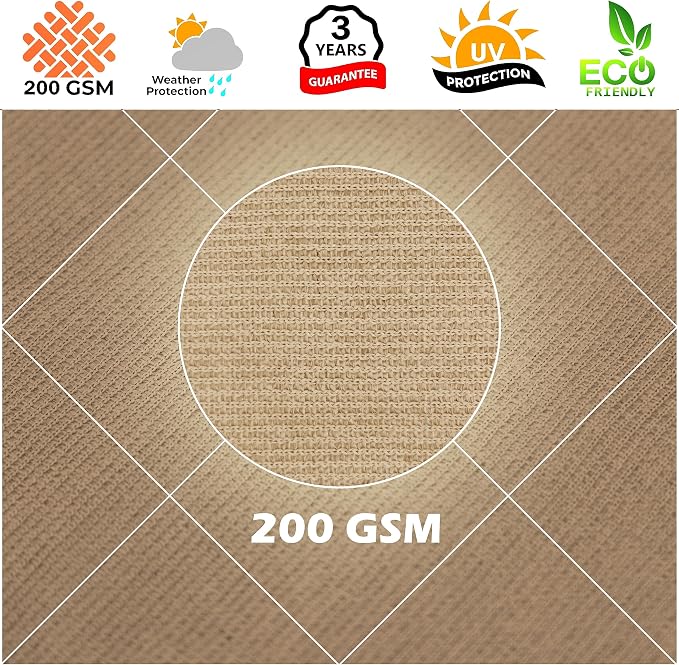 Royal Shade 8' x 11' x 13.6' Sand Beige Right Triangle Sun Shade Sail Order To - Image 8