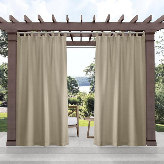Exclusive Home Cabana Solid Indoor/Outdoor Light Filtering Hook-and-Loop Tab by TownCountryLiving