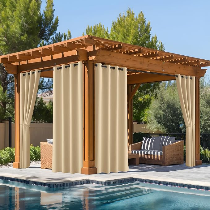 NICETOWN Fade Resistant Patio Curtains Outdoor Waterproof, Fade-Proof Curtains by NICETOWN