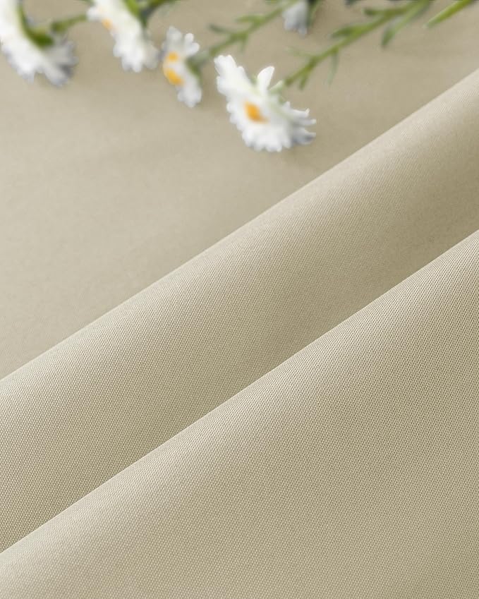 Windproof Outdoor Curtains for Patio Waterproof 4 Pcs 54x108 In Cream | Grommet - Image 8