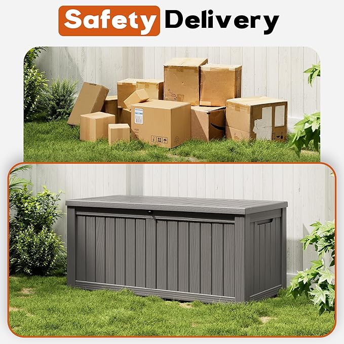 Outdoor Deck Storage Box, Resin Deck Boxes Indoor and outdoor, Waterproof - Image 4