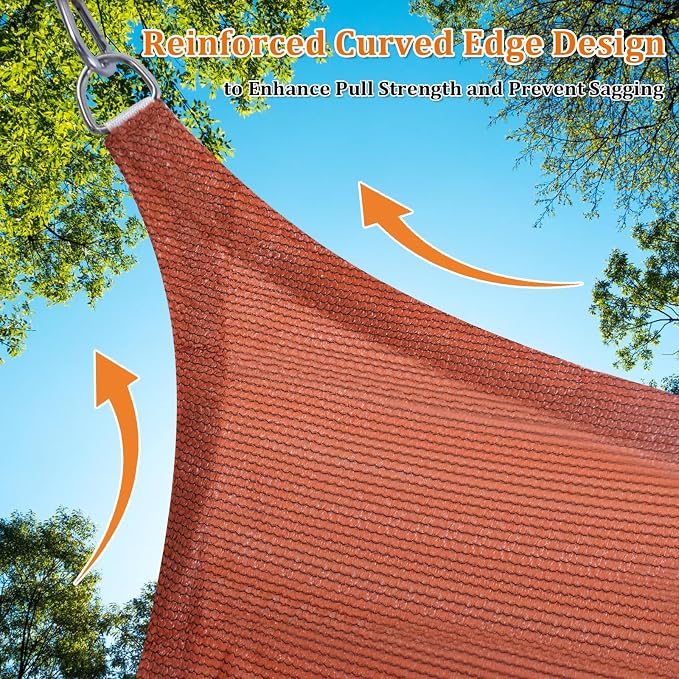 Shade&Beyond Custom Sun Shade Sail 15'x18'x23.4' Triangle Sun Sail Shades Patio - Image 5