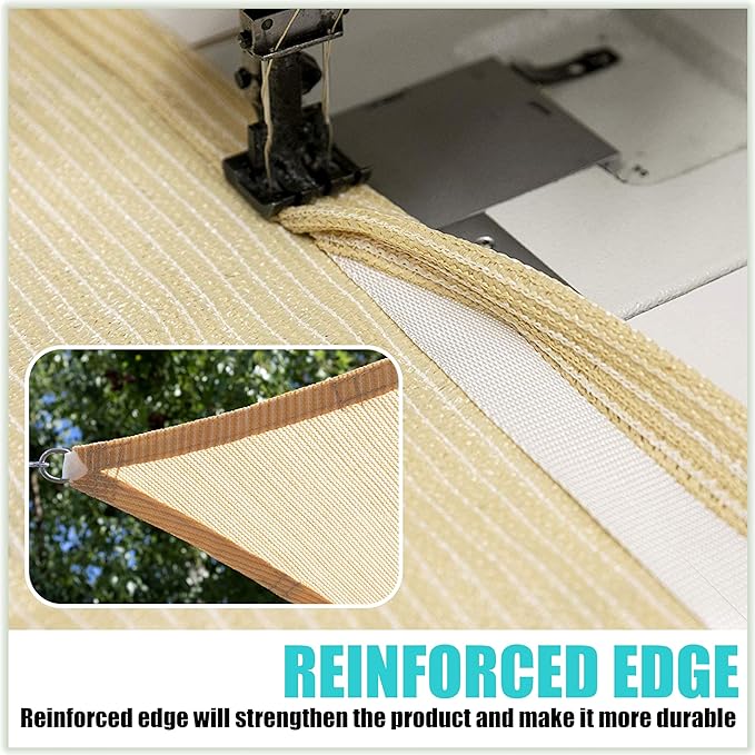 Amgo Custom Size 19' x 23' Brown Rectangle Square Sun Shade Sail UPF50+ - Image 5