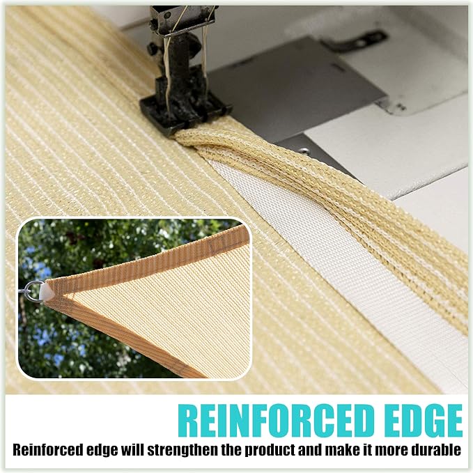 Amgo Custom Size 18' x 21' Green Rectangle Square Sun Shade Sail UPF50+ - Image 5