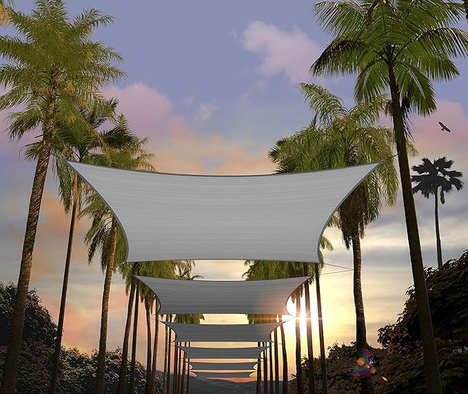 Amgo Custom Size 9' x 15' Grey Rectangle Square Sun Shade Sail UPF50+ AGTAPR0810 by Amgo