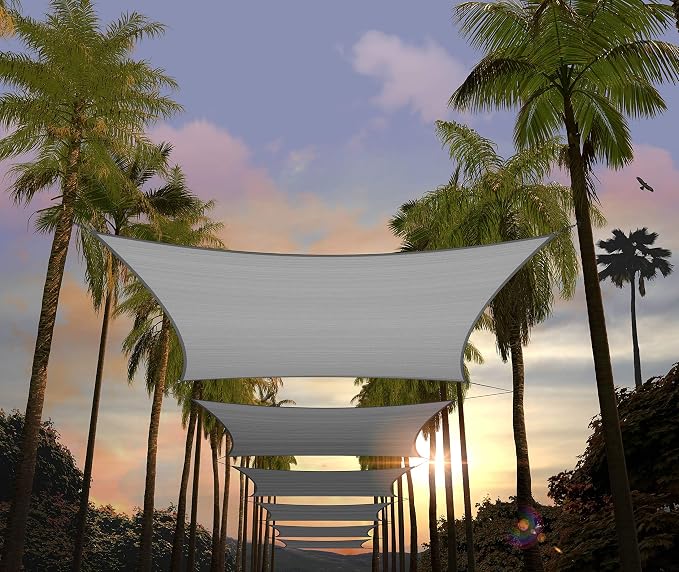 Amgo Custom Size 6' x 15' Grey Rectangle Square Sun Shade Sail UPF50+ AGTAPR0810 by Amgo