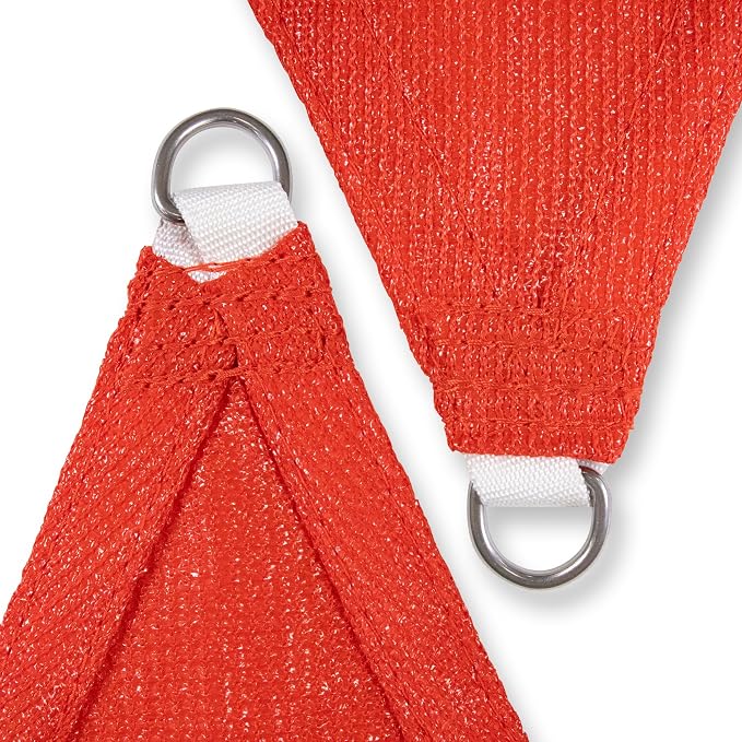 Amgo 16' x 16' x 16' Red Triangle Sun Shade Sail Outdoor Canopy Awning UPF50+ - Image 8