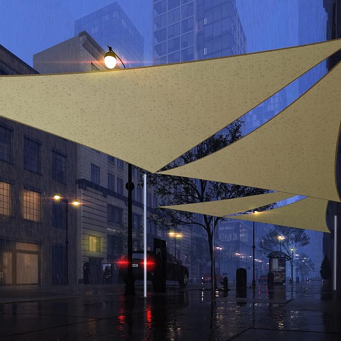 Royal Shade 10' x 15' x 18' Beige Triangle Waterproof Sun Shade Sail Order to - Image 7