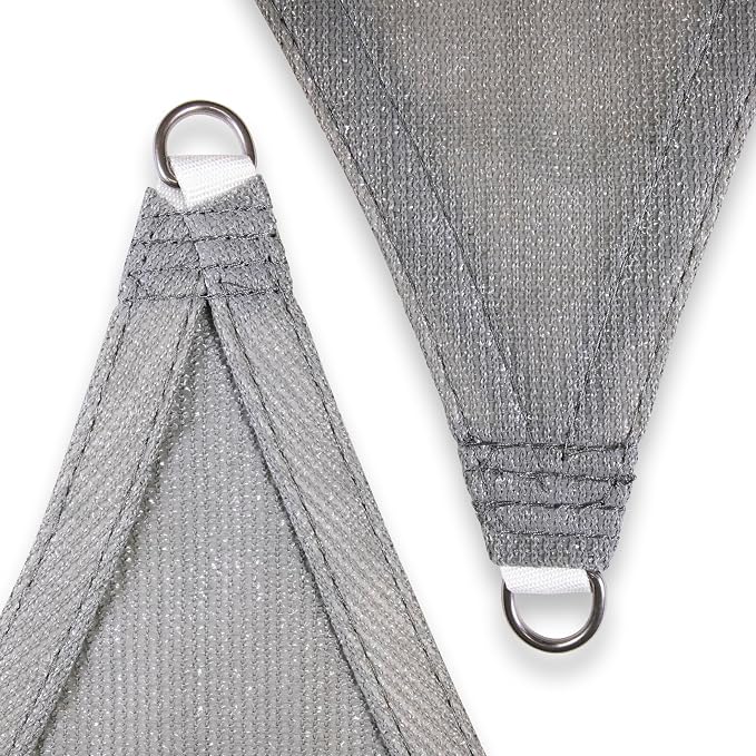 Amgo 24' x 24' x 24' Gray Triangle Sun Shade Sail Outdoor Canopy Awning UPF50+ - Image 8