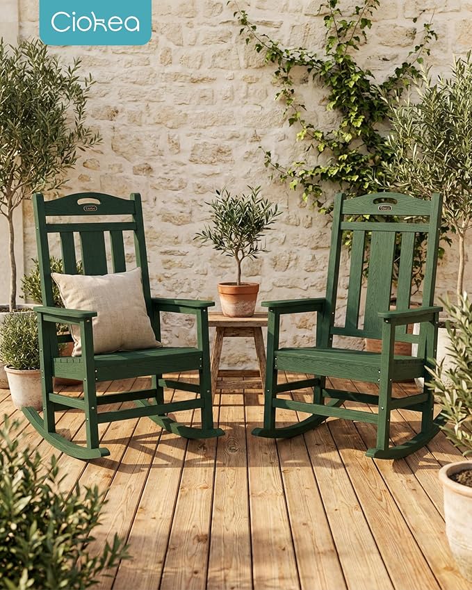 Oversized Outdoor Rocking Chairs Set of 6, 380lbs Heavy-Duty Large Patio Rocker - Image 2