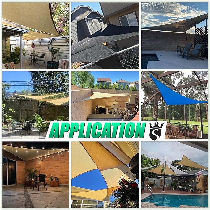 Royal Shade 9' x 17' x 19.2' Grey Right Triangle Sun Shade Sail Order to Make - Image 4
