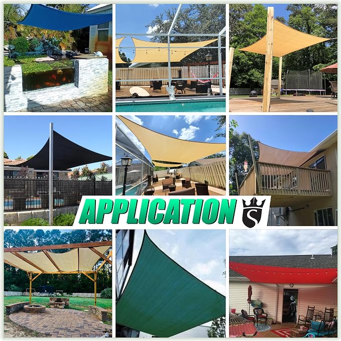 Royal Shade 15' x 24' Custom Size Beige Rectangle Sunshade Sail - Image 5