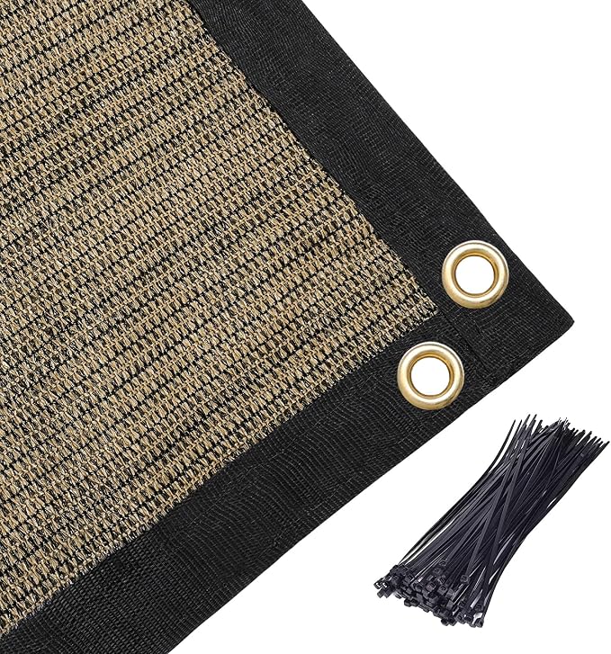 Amagenix 90% Shade Fabric 4'X 7' Mocha Sun Shade Cloth - Image 6