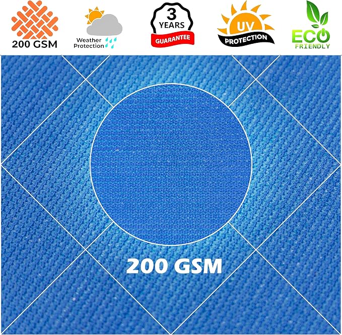 Royal Shade 18' x 23' Custom Size Blue Rectangle Sunshade Sail - Image 8