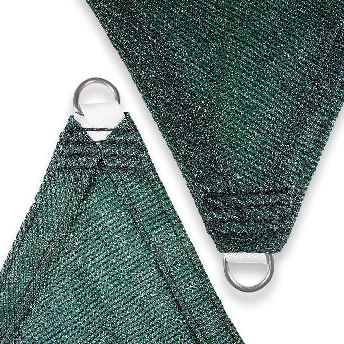 Amgo Custom Size 14' x 21' x 25.2' Green Right Triangle Sun Shade Sail UPF50+ - Image 8