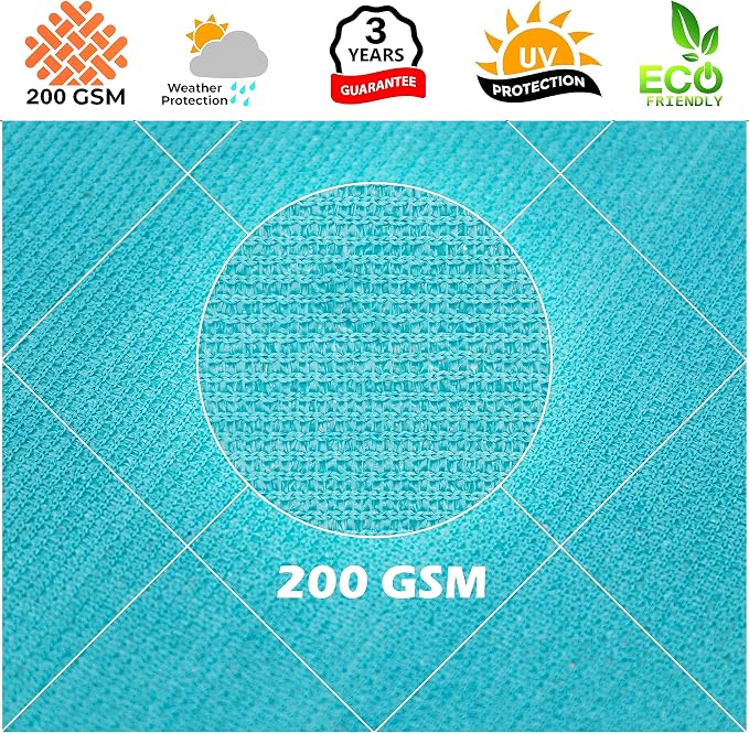 Royal Shade 9' x 12' Turquoise Rectangle Square Sun Shade Sail Order to Make - Image 8