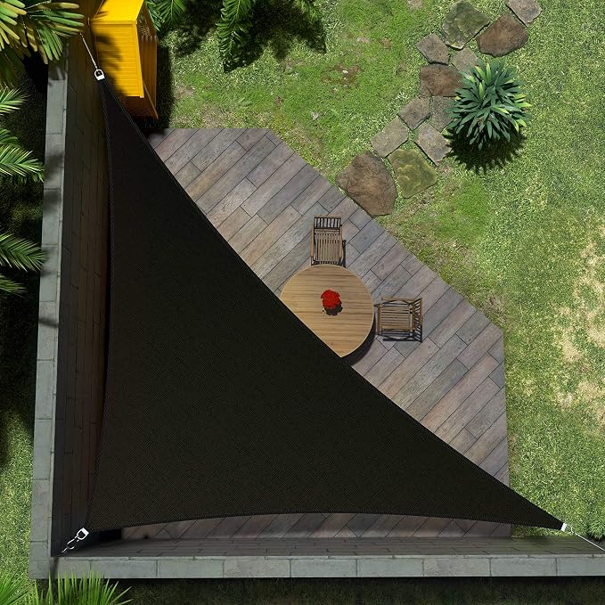 Amgo Custom Size 11' x 20' x 22.8' Black Right Triangle Sun Shade Sail UPF50+ by Amgo