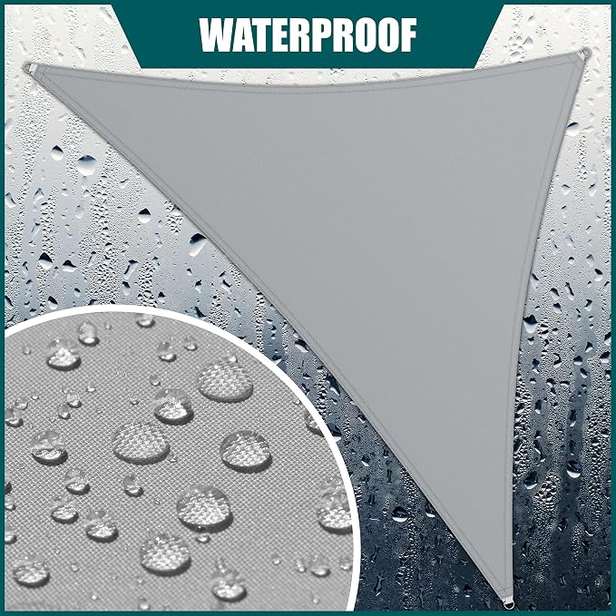 Royal Shade 13' x 16' x 20.6' Grey Triangle Waterproof Sun Shade Sail Order to - Image 2